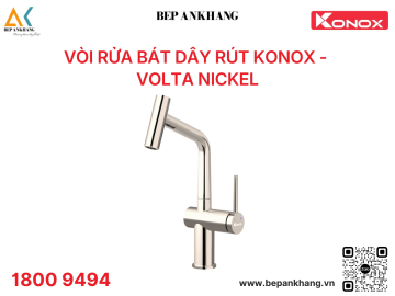 Vòi rửa bát dây rút Konox - Volta Nickel